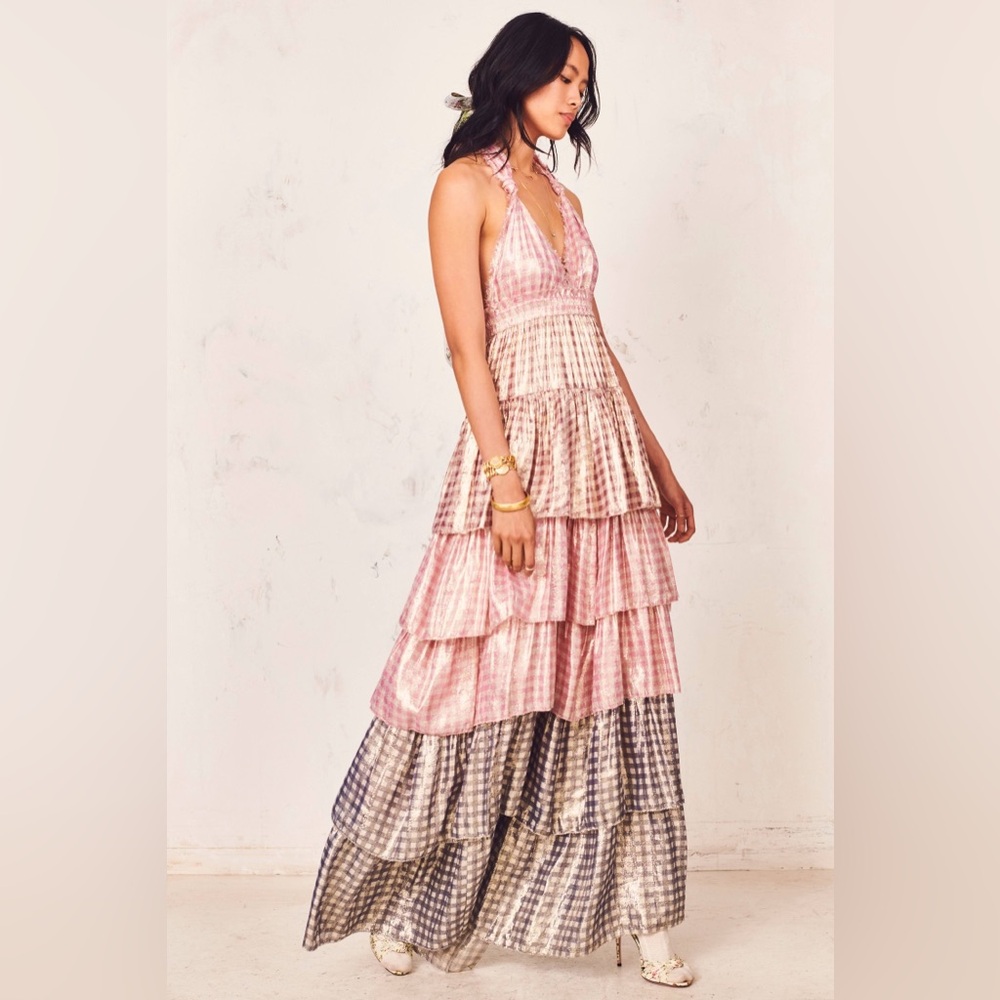 LOVESHACKFANCY Maxi Halter Dress